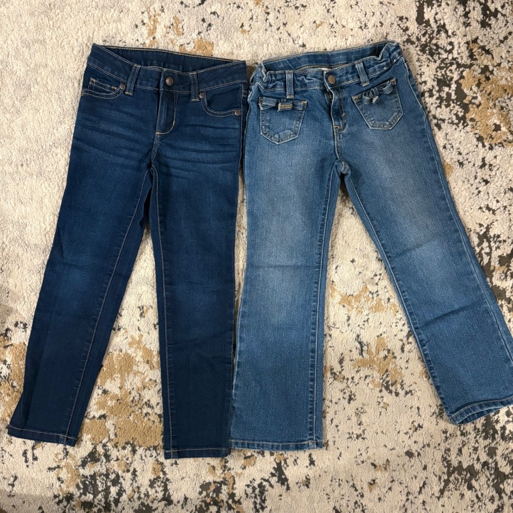 Wonder‎ Nation & Gymboree Girls Jeans Size 6 Bundle Dark & Medium Wash Denim 2pk